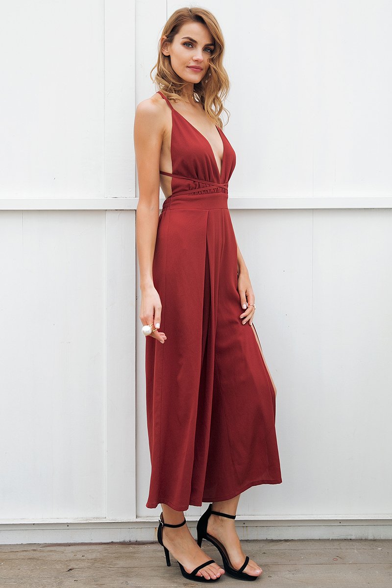 ***FREE SHIPPING*** Sexy v Neck Backless Jumpsuit